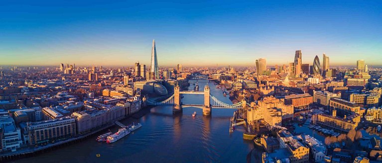 Areal view of the city of London